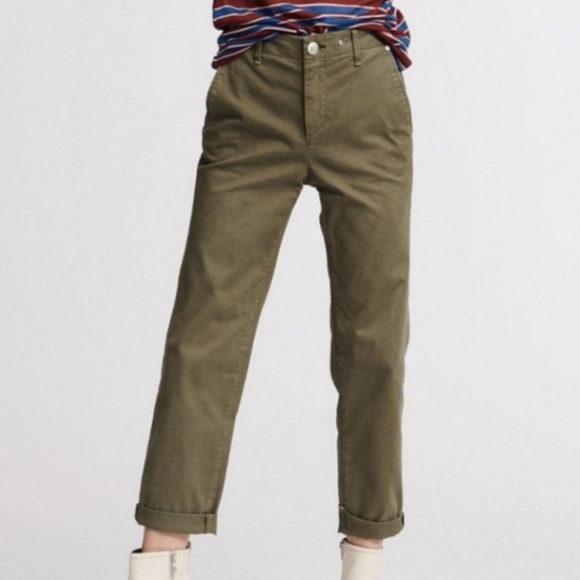 NWT $225 Rag + Bone Buckley Chino with Raw Hem in Olive - size 25! - Picture 3 of 13
